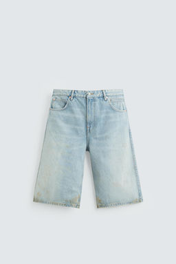 VINTAGE EFFECT BAGGY FIT DENIM BERMUDA SHORTS - Zara фото 15