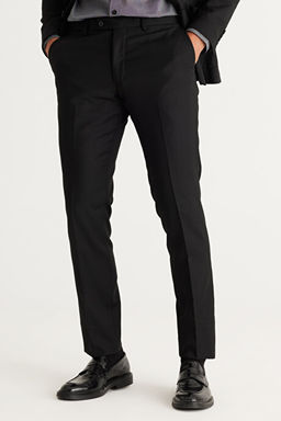 Ekstra Slim Fit Dar Kesim Mono Yaka Y_nl_ Siyah Tak_m Elbise 4A3024100016SYH