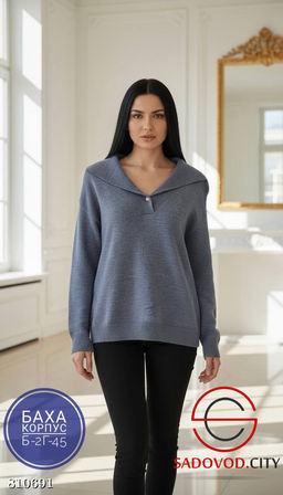 Свитер поло женский с v-вырезом - Bruno фото 5