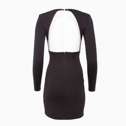 Платье женское короткое с бахромой MINAKU: PartyDress, чёрное, размер 40