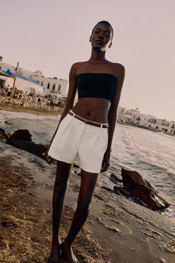 DARTED BERMUDA SHORTS WITH BELT - Zara фото 56