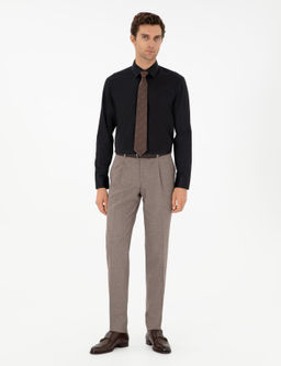 Норковые брюки узкого кроя из ткани