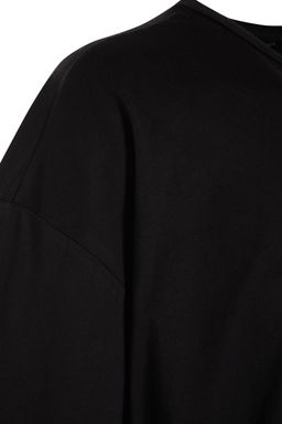 Siyah Oversize/Genis Kesim Basic %100 Pamuklu T-Shirt TMNSS22TS0318