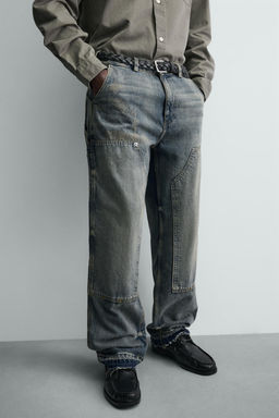 JEANS BOLSILLO CARPINTERO LAVADO / Azul / Verde - Zara фото 5