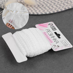 Цена за 2 шт. Резинка ажурная бельевая, 14 мм, 10±1 м, белая