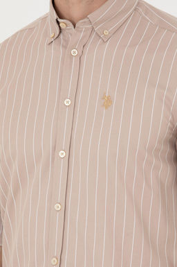 Мужская рубашка песочного цвета с длинным рукавом - U.s. polo assn фото 21