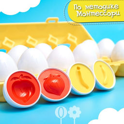 Развивающий набор IQ-ZABIAKA «Сортер яйца», фрукты, 12 штук