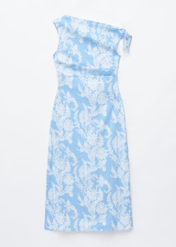 Vestido midi asim?trico con estampado paisley