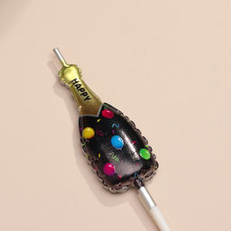 Свеча для торта «Шампанское», 7 шт., черный, золотой