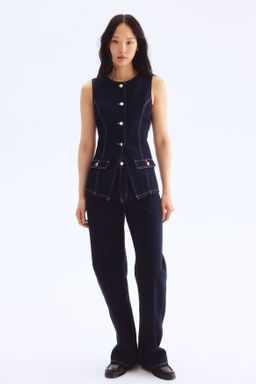 Chaleco denim entallado - H&m фото 4