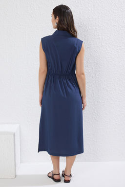 TRENDYOLMILLA Haki Duz Midi Modal Dokuma Gomlek Elbise TWOSS25EL00281 фото 11