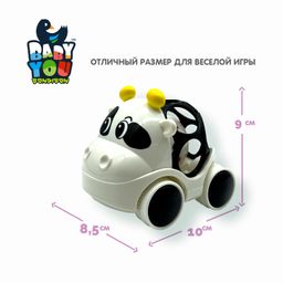 Игр.разв.тактильная на колесах КОРОВА, Bondibon, мягк.часть с шар., 8,5х9х10 см  фото 5