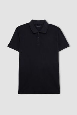 DeFactoFit Slim Fit Dar Kesim K?sa Kollu Pamuklu Polo Tisort