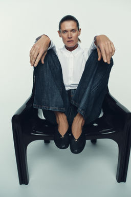 LEATHER BALLET FLATS WITH APPLIQU_