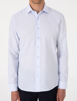 A__k Mavi Slim Fit Uzun Kollu G_mlek