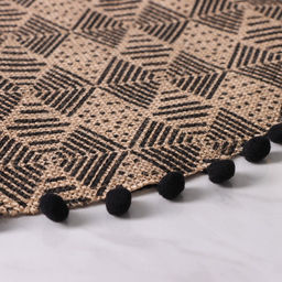 Цена за 12 шт. Салфетка сервировочная на стол Доляна Сафари, d=38 см, цвет чёрный  фото 4