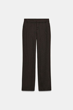 CHECK TROUSERS WITH SEAM DETAILS - Zara фото 7