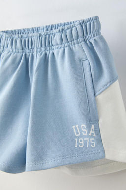 COLOUR BLOCK BERMUDA SHORTS WITH SLOGAN - Zara фото 3