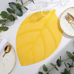 Салфетка сервировочная Доляна Листочки, цв.желтый, 30*45 см