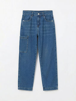 Loose Fit Erkek ?ocuk Kargo Jean Pantolon