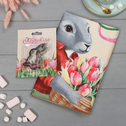 Набор 8 марта: полотенце 40?73 см, саржа 190 г/м?, формочки для печенья