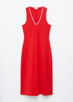 Vestido midi con escote en U