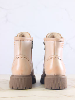 Ботинки 319.taskanaka.Вакса пудра/мех