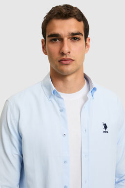 Erkek A__k Mavi Uzun Kollu Basic G_mlek - U.s. polo assn фото 2