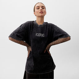Футболка из вареного хлопка женская Mist Icon, размер L, чёрная