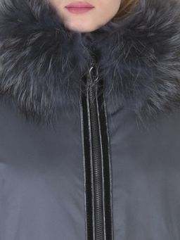 E-1961 DK. GREY Пальто женское с натуральным мехом Evcanbady - Fashion фото 7