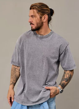 KM1841 Футболка OVER SIZE ПЕПЕЛЬНЫЙ