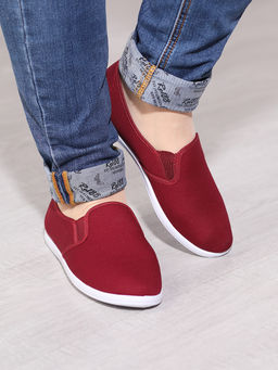 Слипоны бордовые