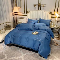 КПБ Mency однотонный с вышивкой MENO001 1.5 спальный