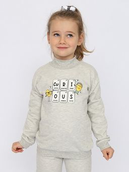CRB wear/CWKG 63305-11-336 Водолазка для девочки,светло-серый меланж/Ex.Cherubino