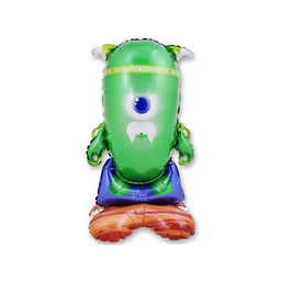 Цена за 2 шт. Воздушный шар фольгированный 23" «Зелёный монстрик», под воздух
