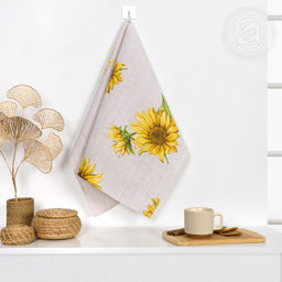 Полотенце кухонное из рогожки "Подсолнухи" 50х70/1 шт. - 50*70 Полотенца из рогожки