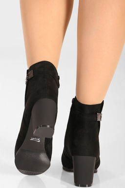 Ботинки женские замшевые на каблуке