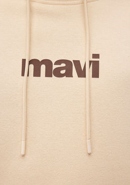 Mavi Logo Bask?l? Kapusonlu Bej Sweatshirt  фото 7