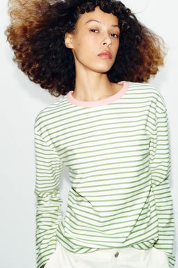 CAMISETA RAYAS MANGA LARGA / Raya verde - Zara фото 2