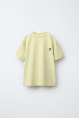 PLAIN T-SHIRT WITH PATCH APPLIQU_