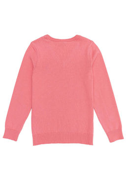 Девушка Светло-розовый с V-образным вырезом Трикотажный свитер Basic - U.s. polo assn фото 5