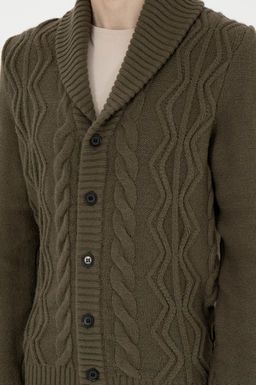 Мужской трикотажный кардиган цвета хаки - U.s. polo assn фото 13