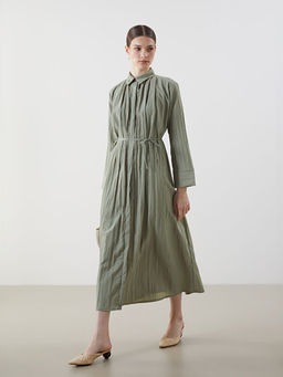 Oversize Dokulu Kad?n G?mlek Elbise