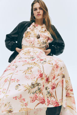 Falda en mezcla de lino - H&m фото 6