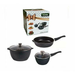 Набор литой алюминиевой посуды №1 АП Гранит black, арт.001802/МЕЧТА/