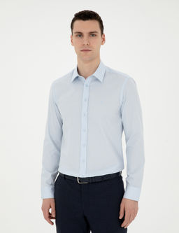 A__k Mavi Slim Fit Uzun Kollu G_mlek