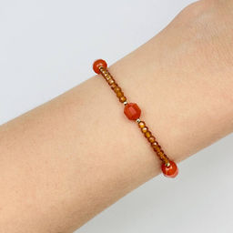 Браслет из Граната Спессартин и Сардоникса - Радуга самоцветов фото 2