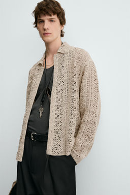 CROCHET TEXTURED OVERSHIRT - Zara фото 5