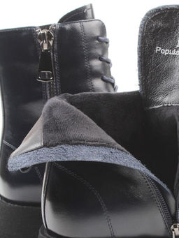 01-B2103B-10F INK BLUE Ботинки демисезонные женские (натуральная кожа, байка)