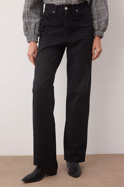 TRENDYOLMILLA Mavi Pacas? Kesikli Soluk Efekt Vintage Yuksek Bel Straight Jeans TWOAW25JE00378 фото 7